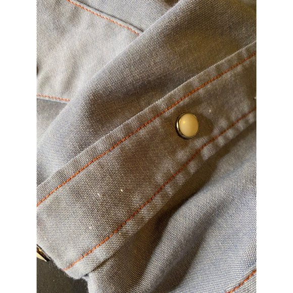 Big Mac Long Sleeve Shirt Mens 2XL Tall Blue Western Pearl Snap Workwear Casual - Picture 6 of 8